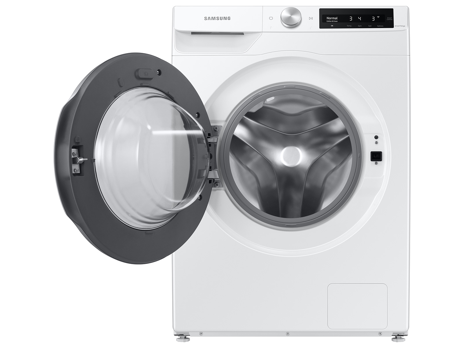 2.5 cu. ft. Lavadora de carga frontal compacta con dial inteligente AI y lavadoras Super Speed Wash en color blanco WW25B6900AW/A2 | Samsung ES