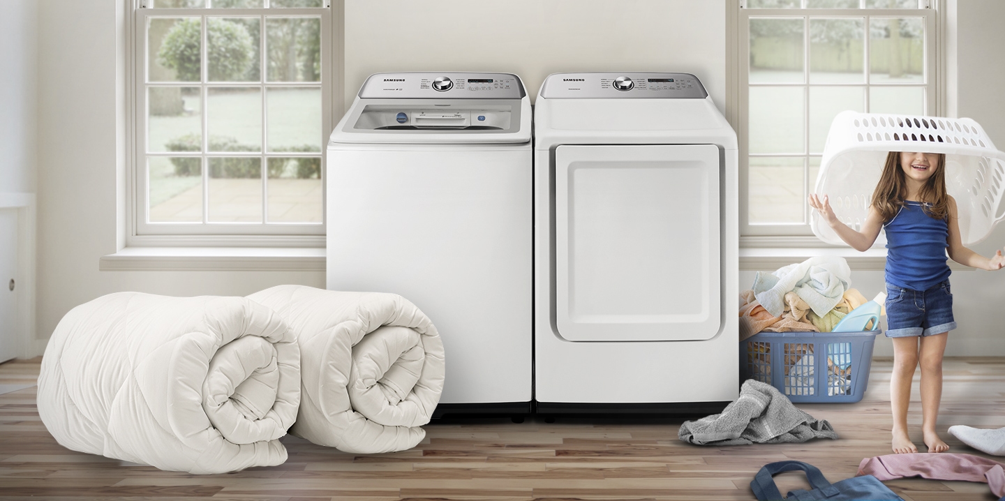 WA50R5200AW Samsung 27 Large 5.0 cu. ft. Capacity Top Load Washer with  Super Speed and Active
