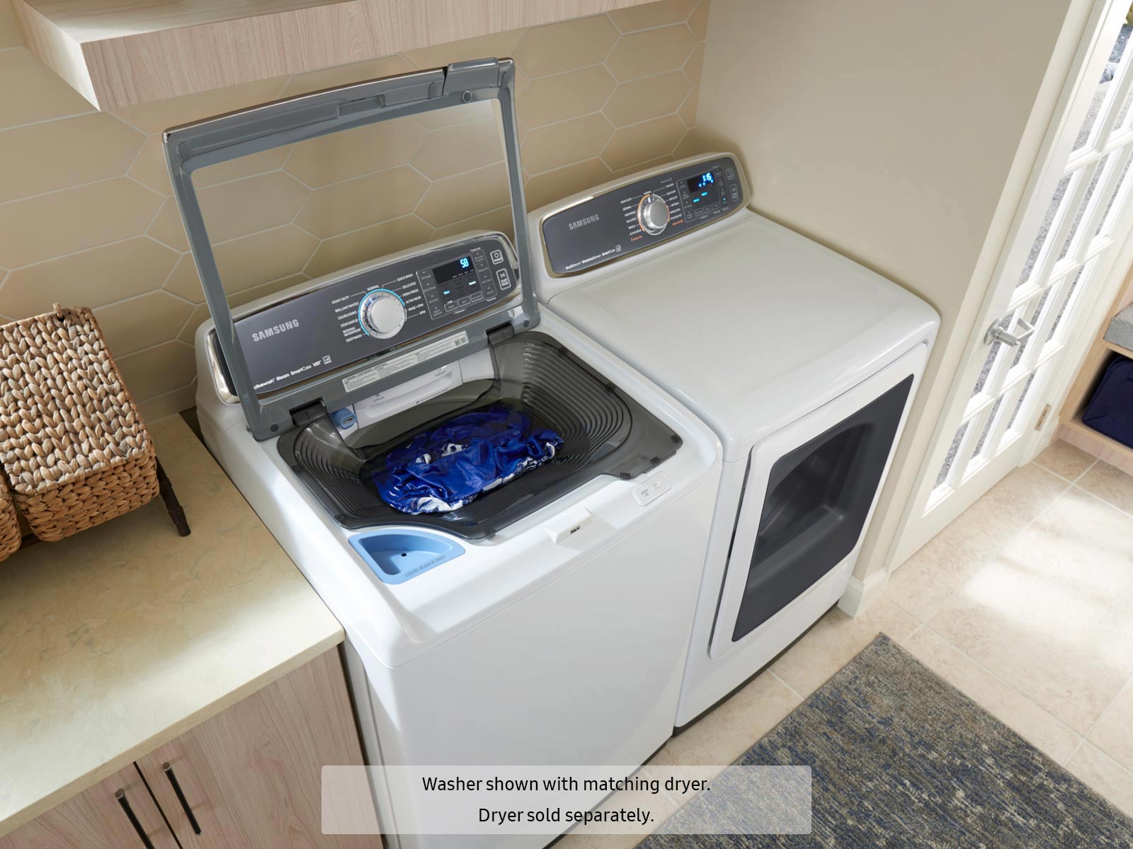 F4123 Samsung Smart High Efficiency Top Load White Washer