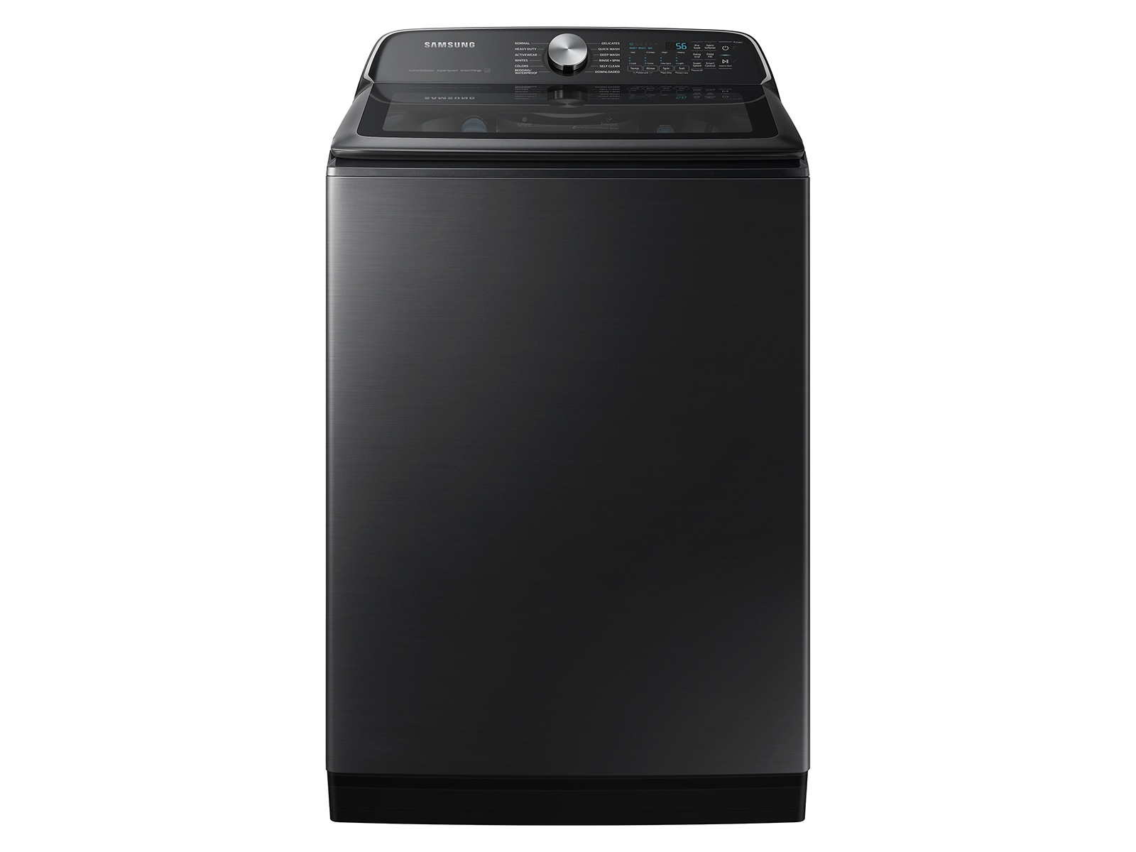 Samsung 5.5 cu. ft. Extra-Large Capacity Smart Top Load Washer with Super Speed Wash in Brushed Black(WA55CG7100AVUS)