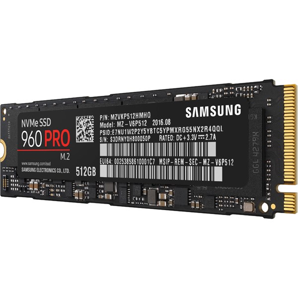 Samsung NVMe SSD M.2 960 Pro 512GB