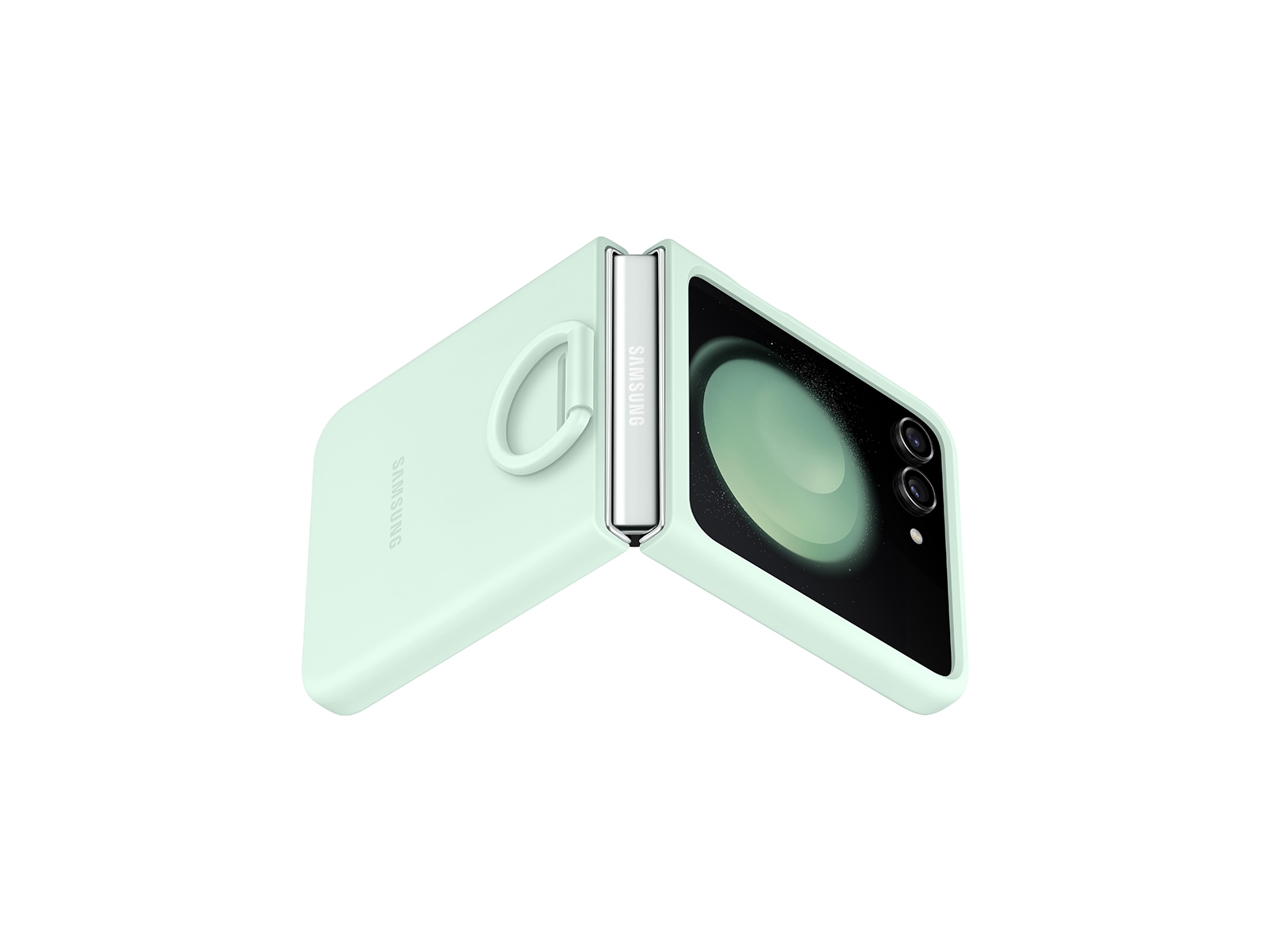 Samsung Galaxy Z Flip 3 Silicone Case With Ring Green