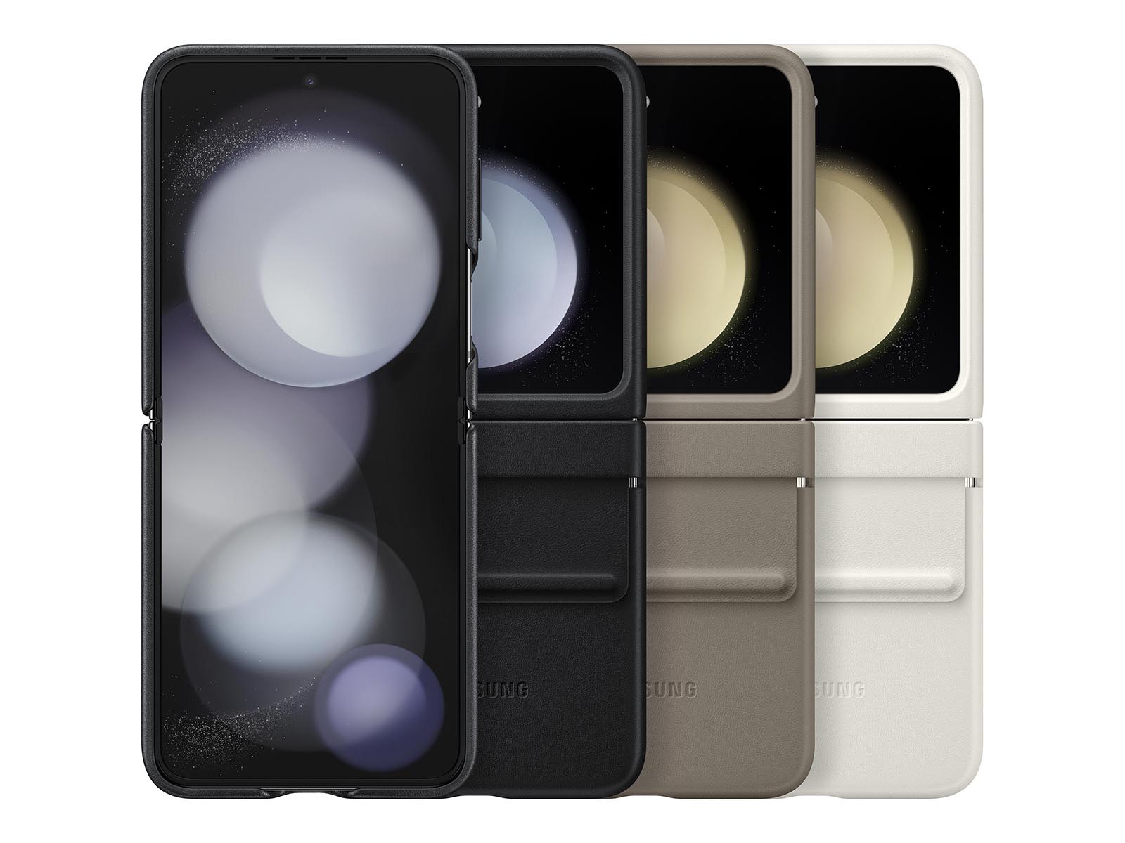 Thumbnail image of Galaxy Z Flip5 Flap Eco-Leather Case, Cream