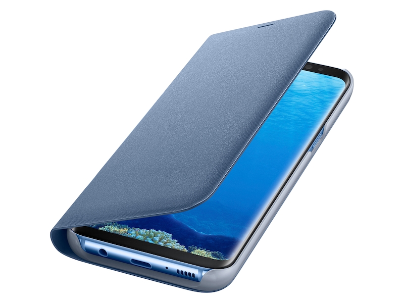 Galaxy S8 LED Wallet Cover, Blue Mobile Accessories EFNG950PLEGUS Samsung US
