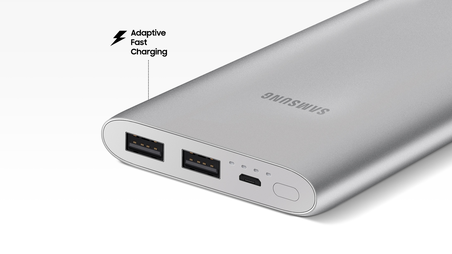 10,000 mAh Portable Battery with Micro USB Cable, Silver Mobile Accessories  - EB-P1100BSEGUS