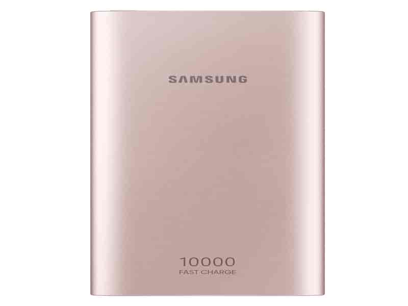 10,000 mAh Portable Battery with USB-C Cable, Pink
