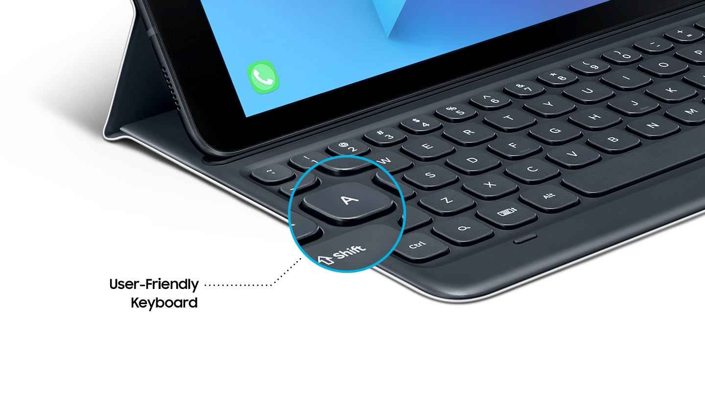 Etui à rabat gris avec clavier intégré pour Samsung Galaxy Tab S3 9,7