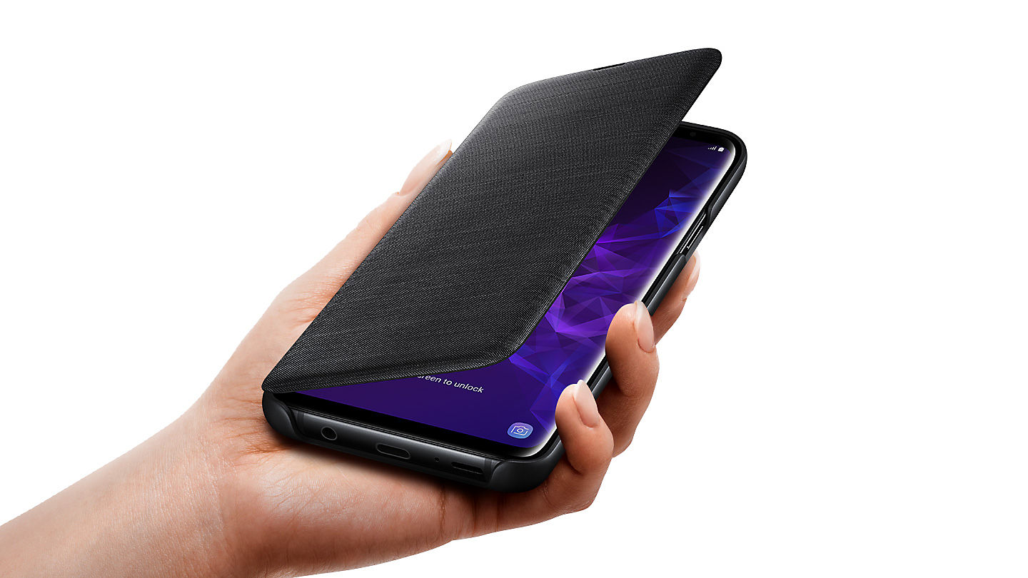 Galaxy S9+ LED Wallet Cover, Black - EF-NG965PBEGUS Samsung US