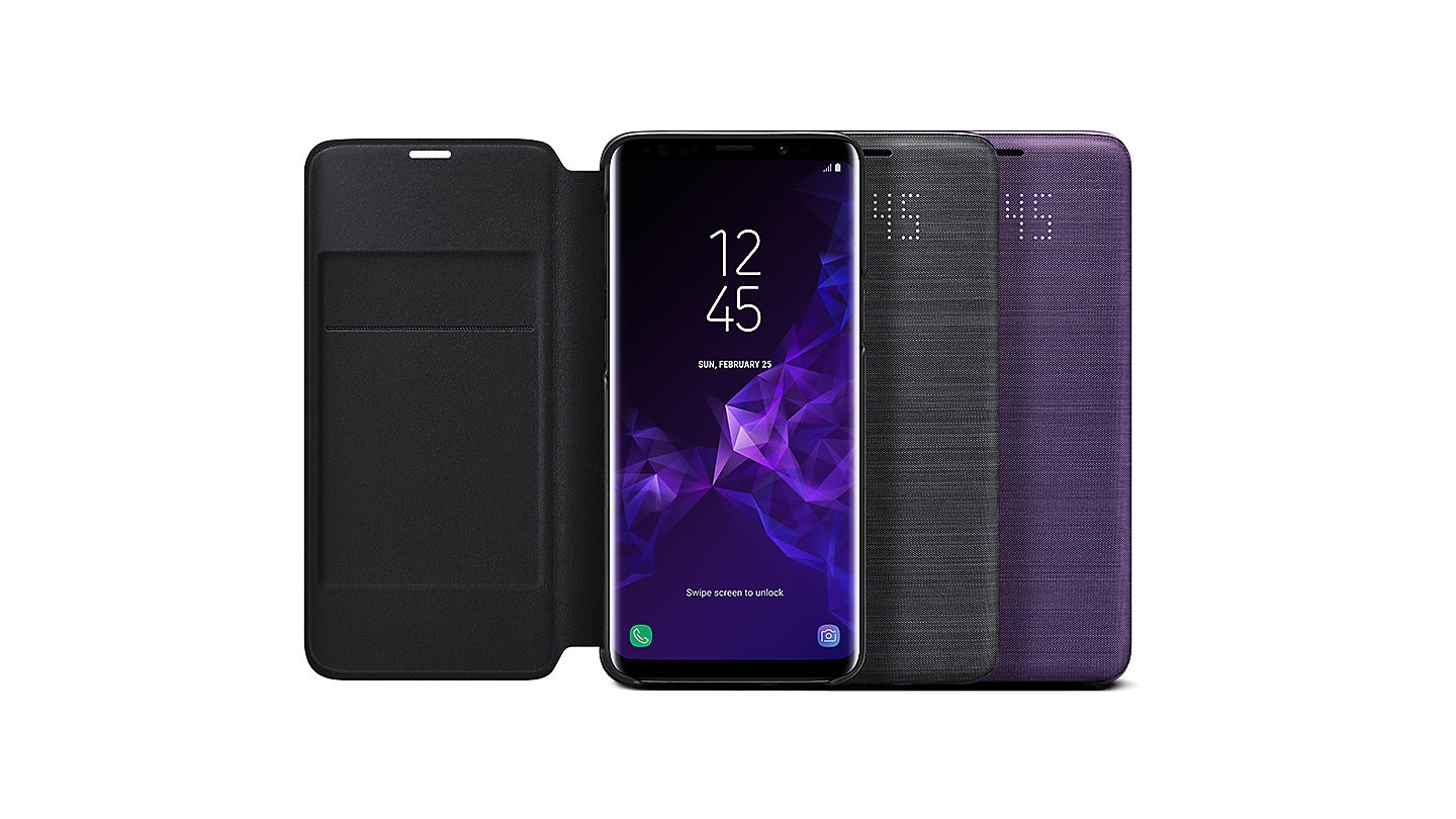 Galaxy S9 LED Wallet Cover, Black Mobile Accessories - EF-NG960PBEGUS | Samsung