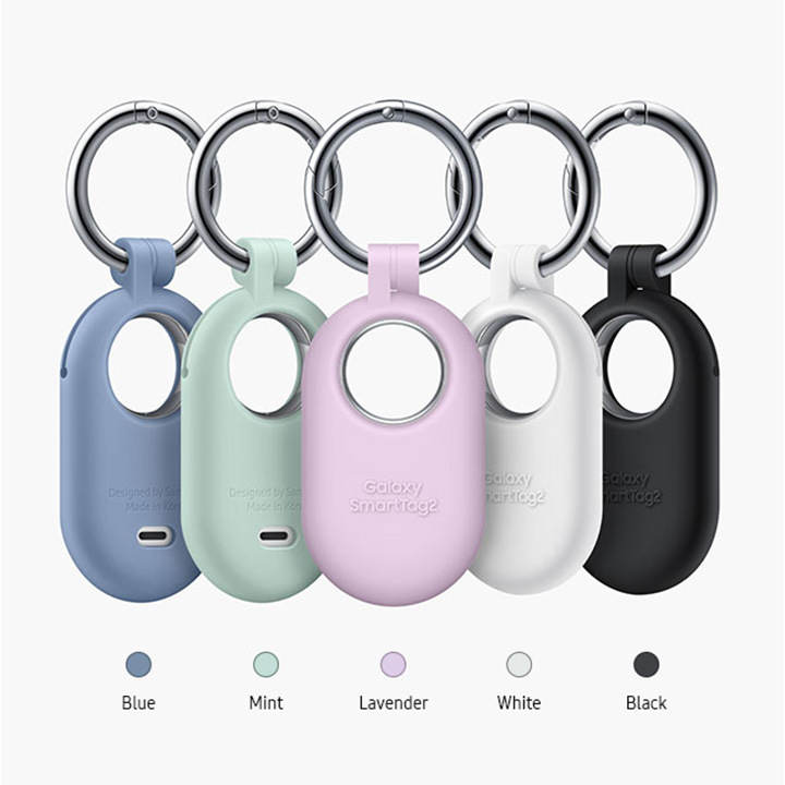 [4 Pack] Compatible with Samsung Smart tag 2 case, Silicone with Samsung  Galaxy SmartTag2 Keychain Full Body Shockproof, Anti-Scratch for Backpacks