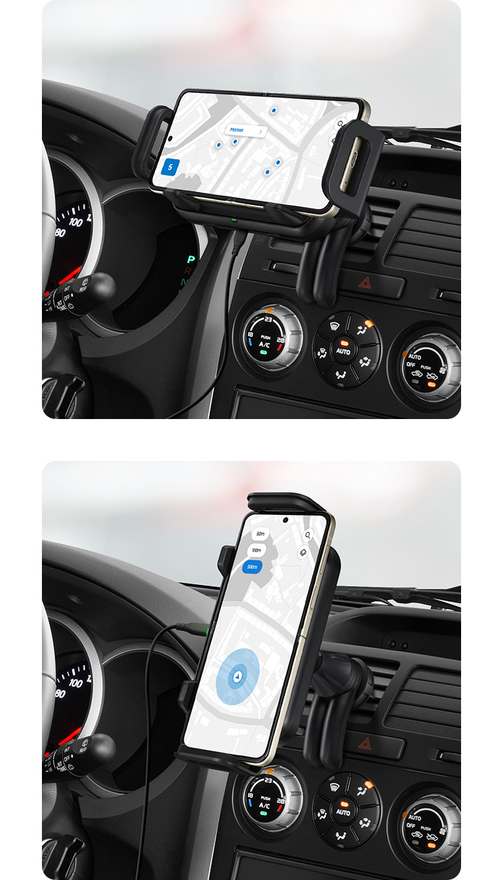 Baseus Wireless Car Charger Gravity Car Mount pour Samsung Galaxy A54 (5G)  - Support de téléphone pour voiture - Chargeur sans fil - Tableau de bord -  Noir