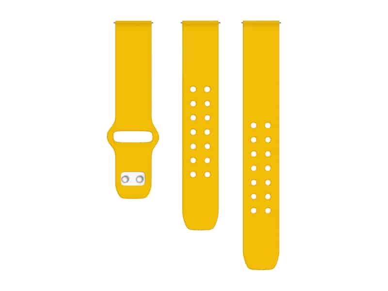 Quick Change Silicone Sport Watch Band, 20mm, Yellow