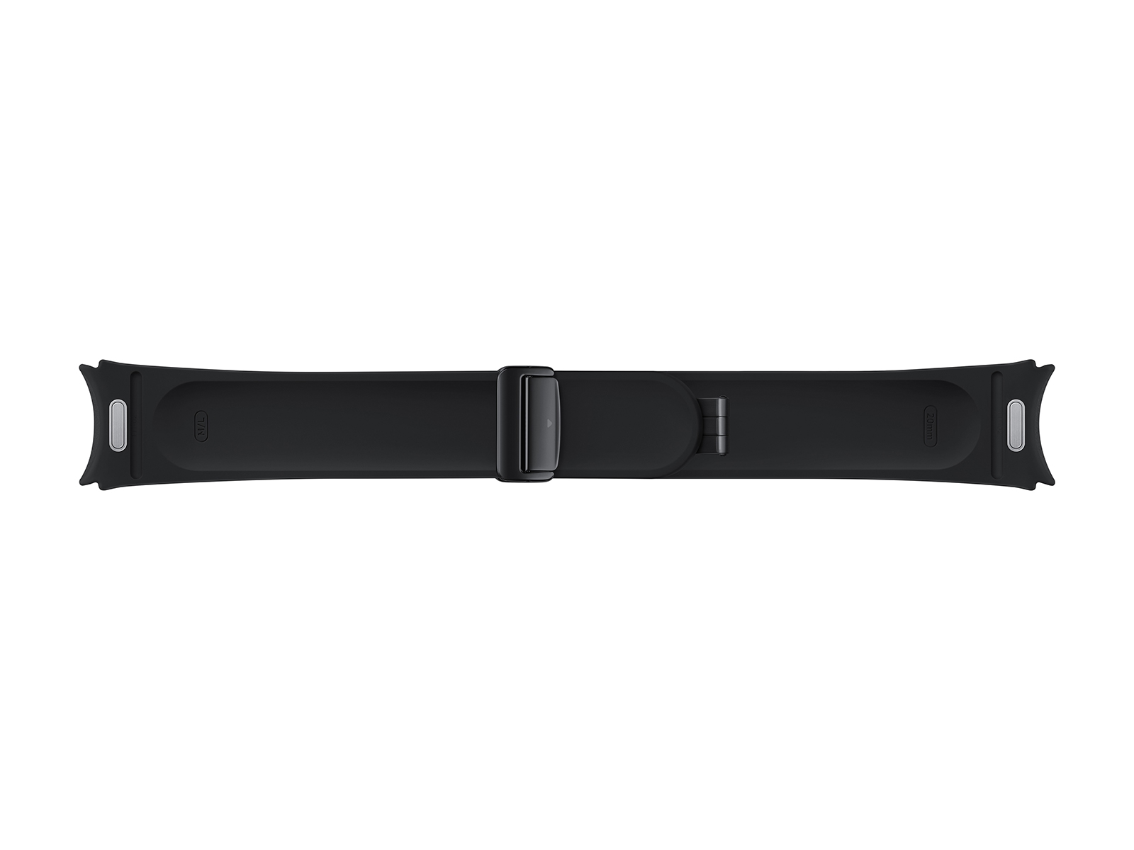 Galaxy Watch D-Buckle Hybrid Eco-Leather Band, M/L, Black Mobile 