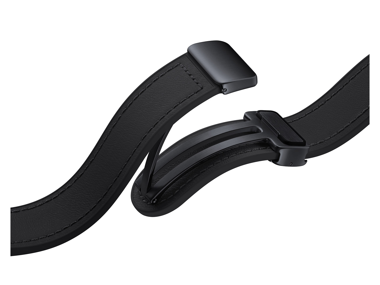 Galaxy Watch D-Buckle Hybrid Eco-Leather Black Accessories M/L, Mobile Band, US ET-SHR94LBEGUJ Samsung | 