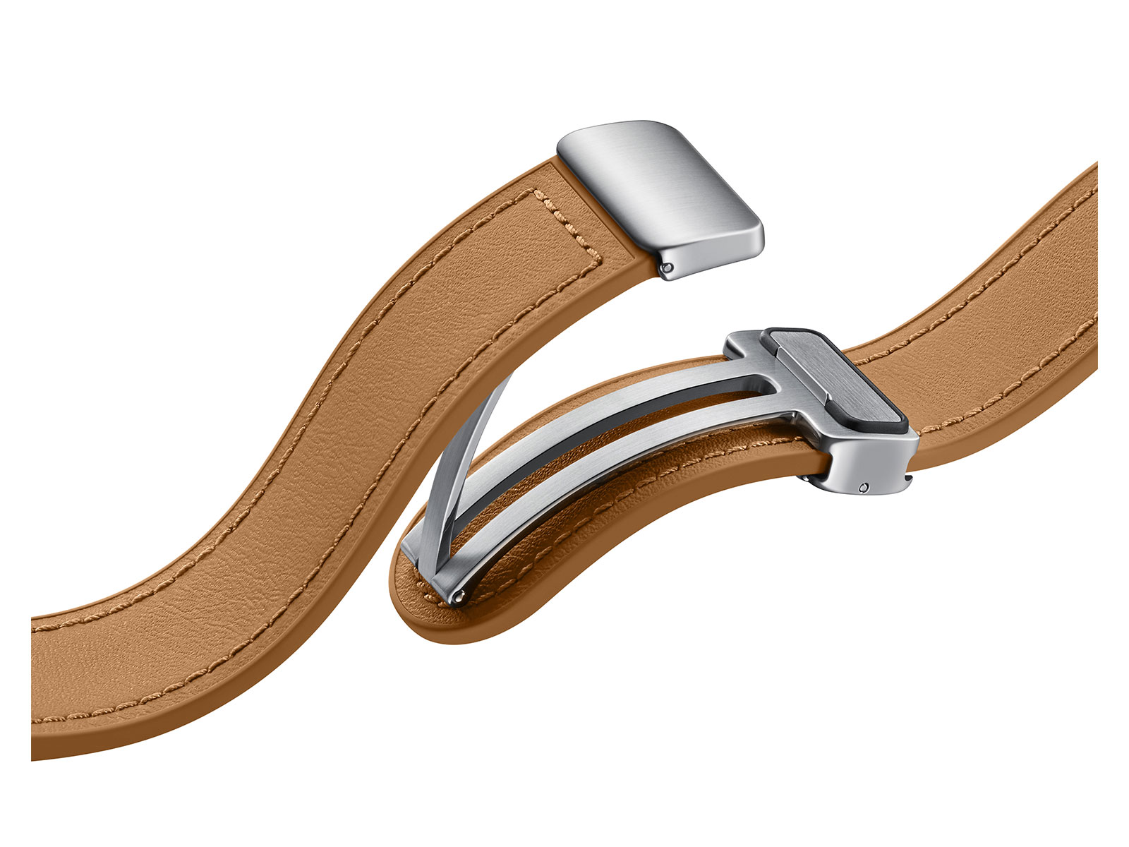 Thumbnail image of Galaxy Watch D-Buckle Hybrid Eco-Leather Band, M/L, Camel