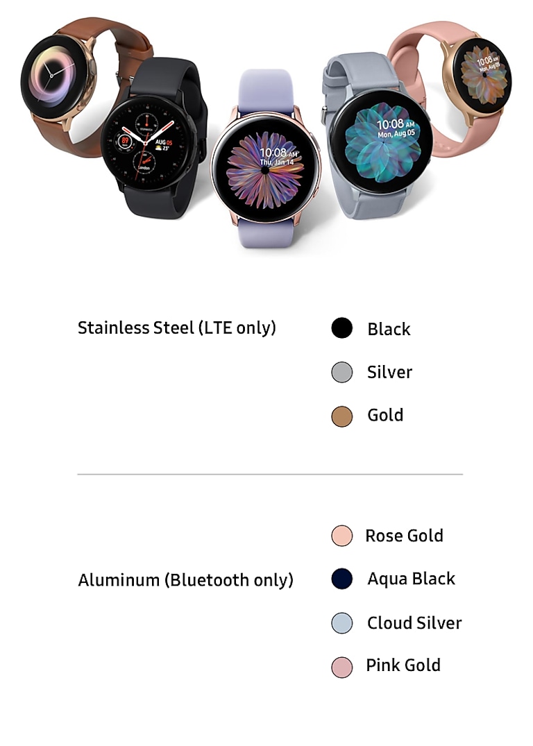 Galaxy Watch Active2 (40mm), Aqua Black (Bluetooth) Wearables -  SM-R830NZKAXAR