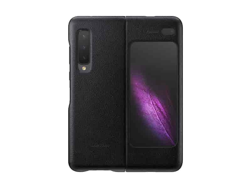Galaxy Fold Leather Cover, Black