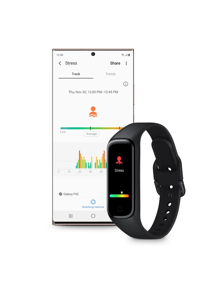 SAMSUNG Galaxy Fit 2 Bluetooth Fitness Tracking Smart Band – Black