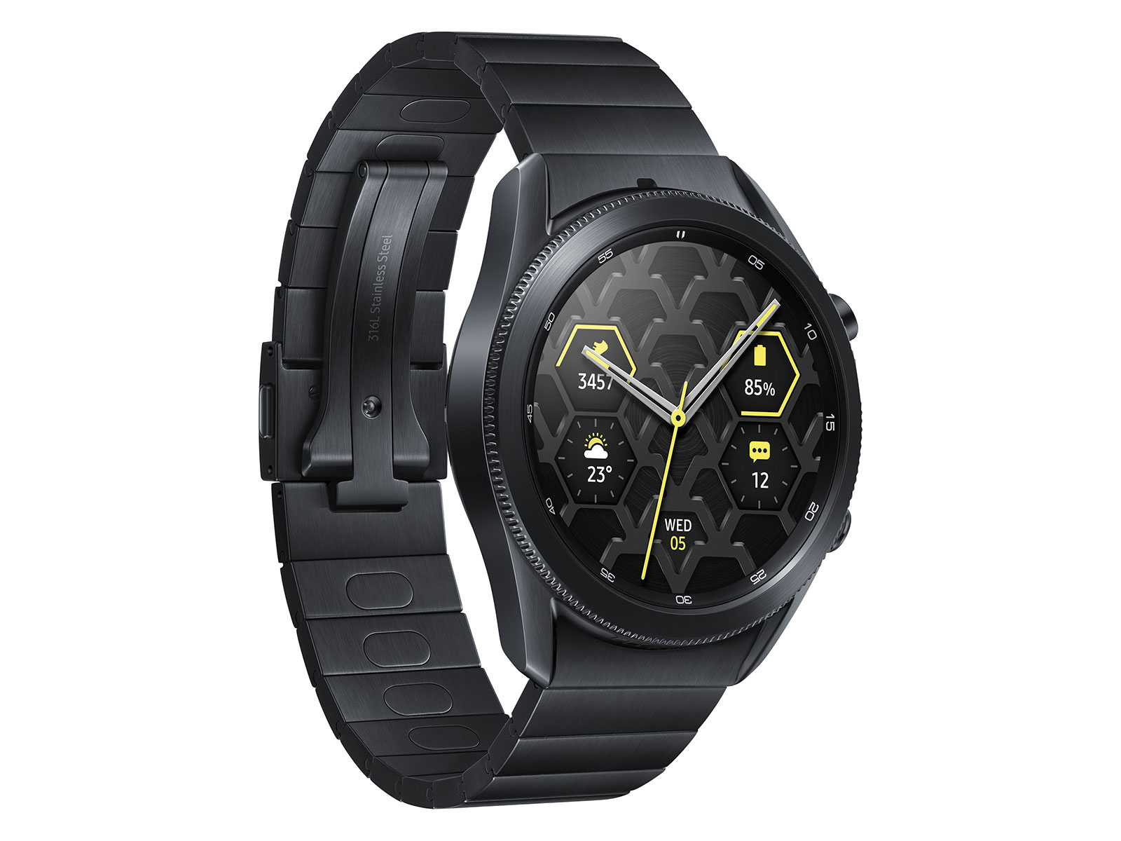 Galaxy Watch3 Titanium (45MM), Mystic Black (Bluetooth) Wearables ...