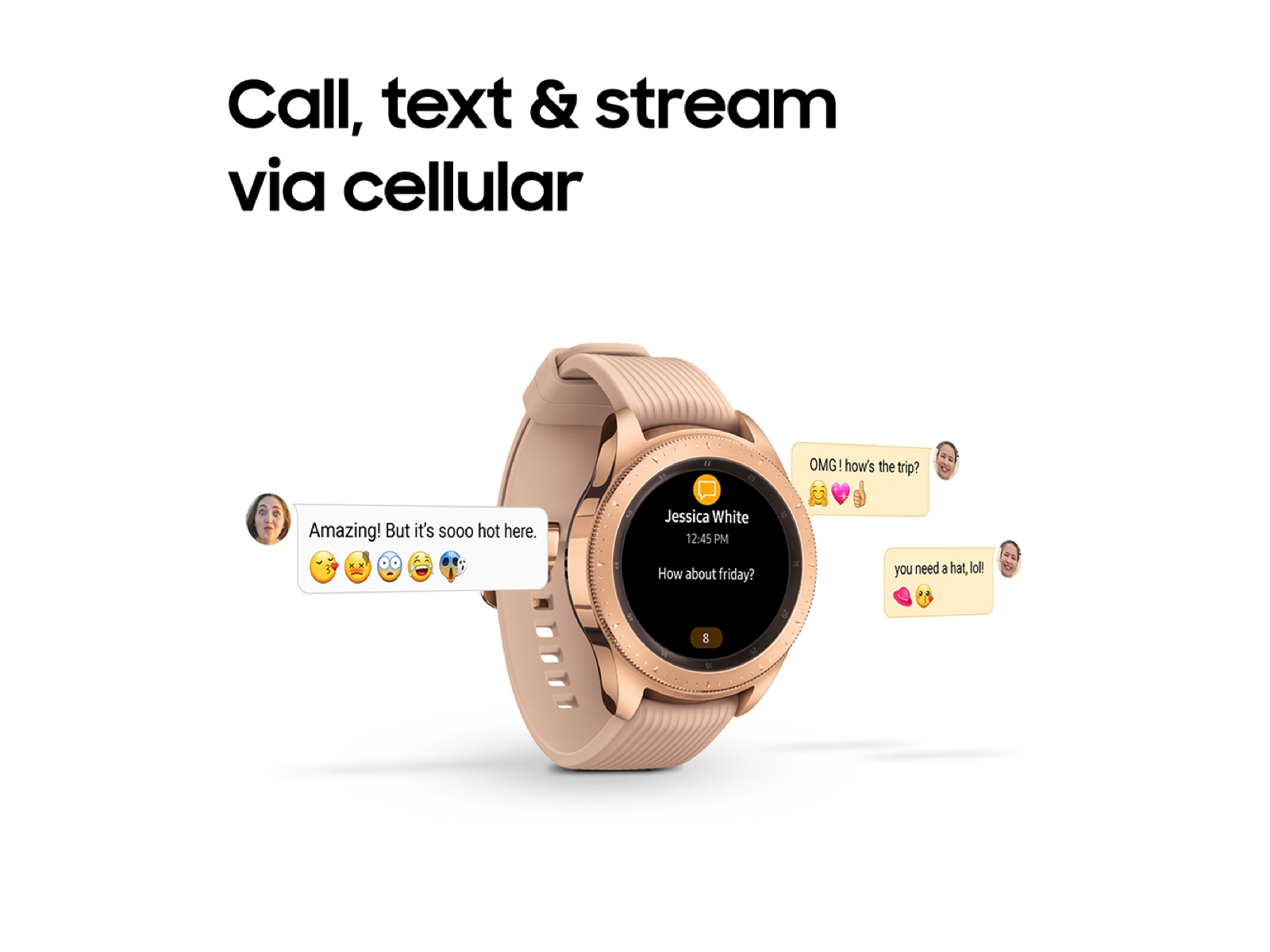 Rose Gold Samsung Galaxy Watch - 42mm LTE | Samsung US