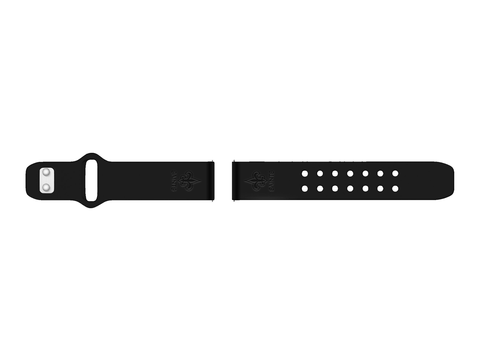 Thumbnail image of New Orleans Saints Debossed Silicone Watch Band (22mm) Black