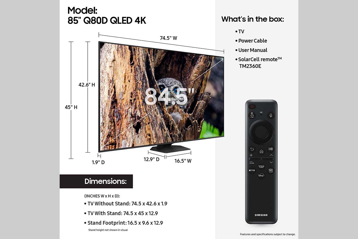 85" Class QLED 4K Q80D