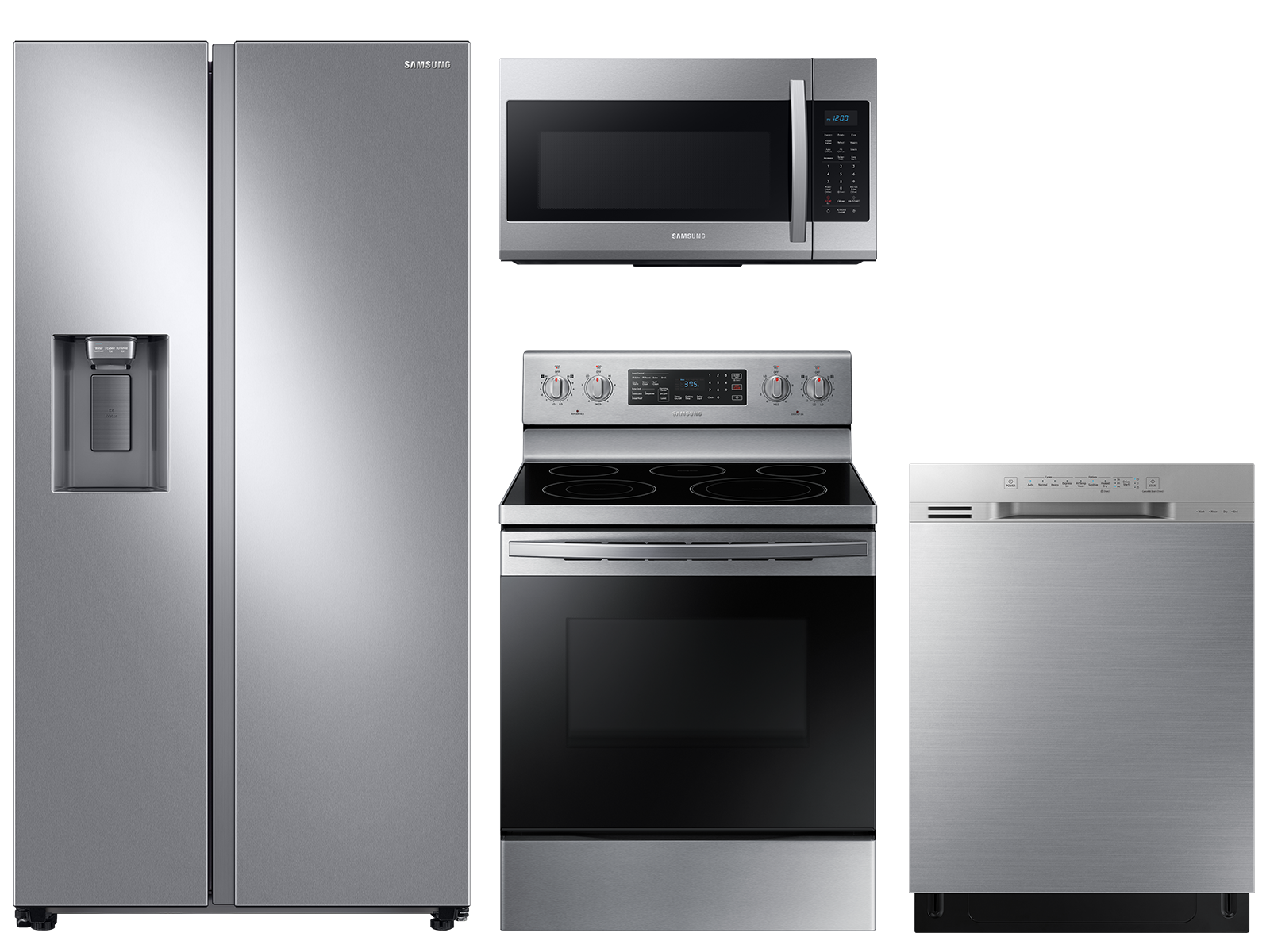 Samsung Counter depth Side-by-Side refrigerator & electric range package in Stainless Steel(BNDL-1646991127439)