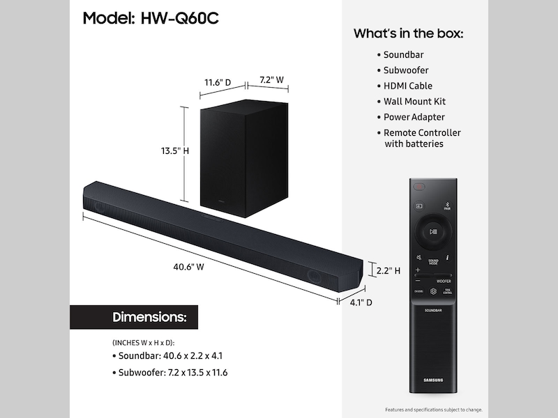 HW-Q60C 3.1ch Soundbar w/ Dolby Atmos