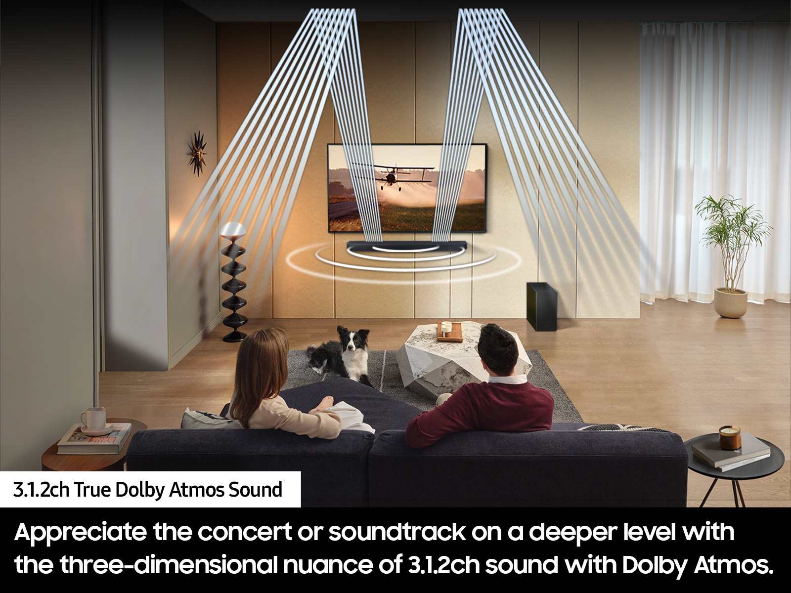 Q-series 3.1.2 ch. Wireless Dolby ATMOS Soundbar w/ Q-Symphony / HW-QS730D