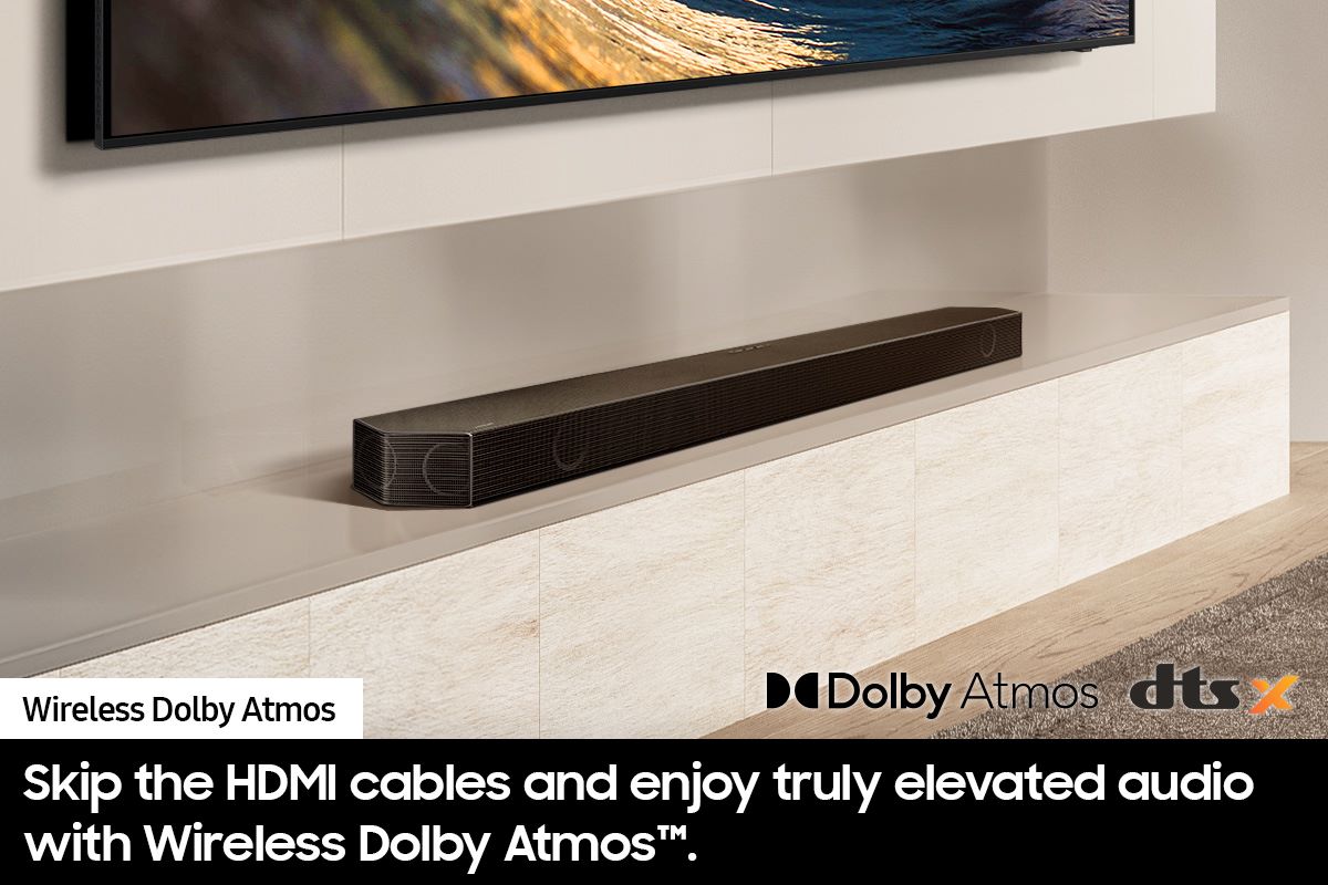 Q-series 3.1.2 ch. Wireless Dolby ATMOS Soundbar w/ Q-Symphony / HW-QS730D