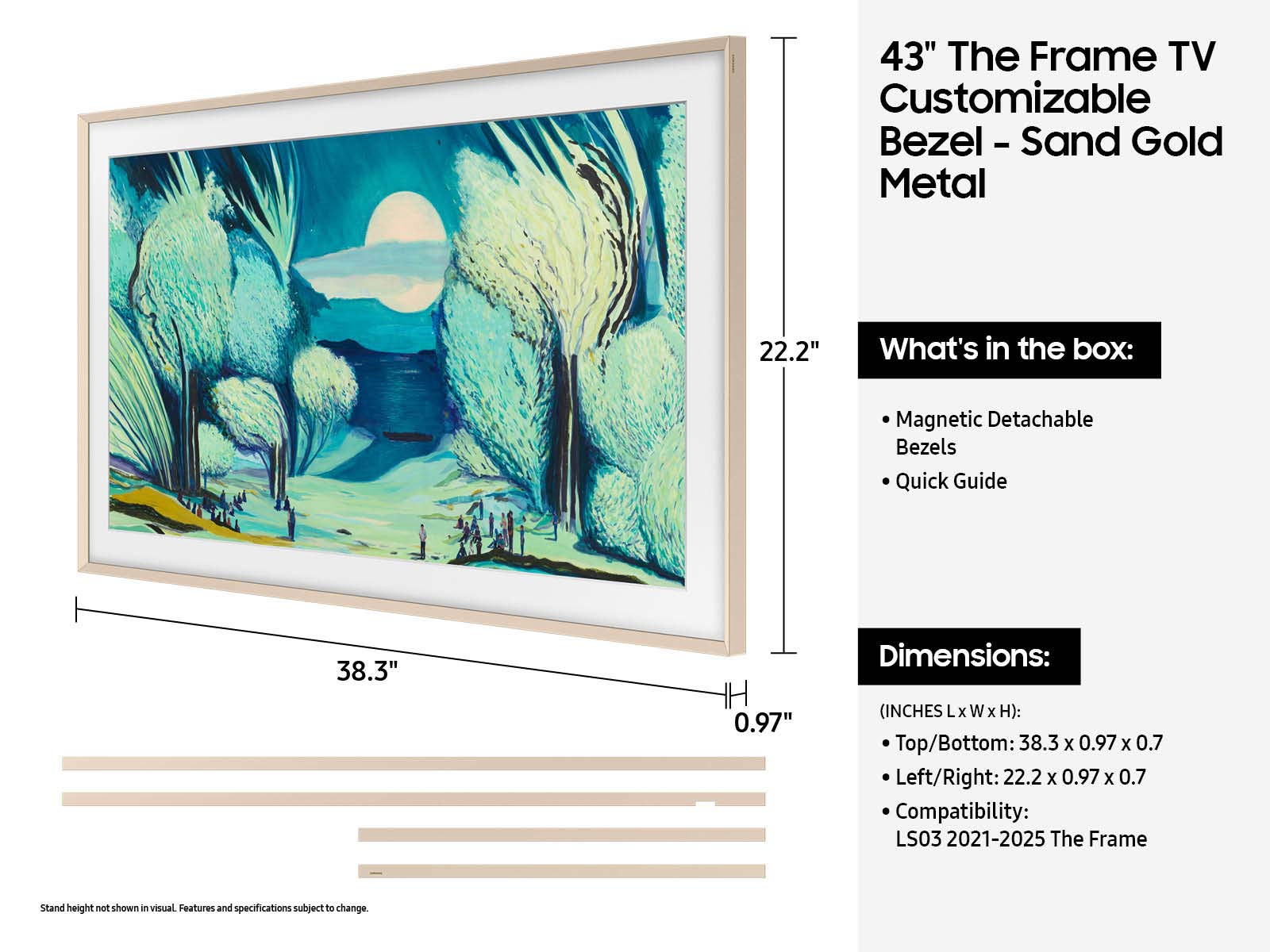 Thumbnail image of 43&quot; The Frame Customizable Bezel - Sand Gold Metal