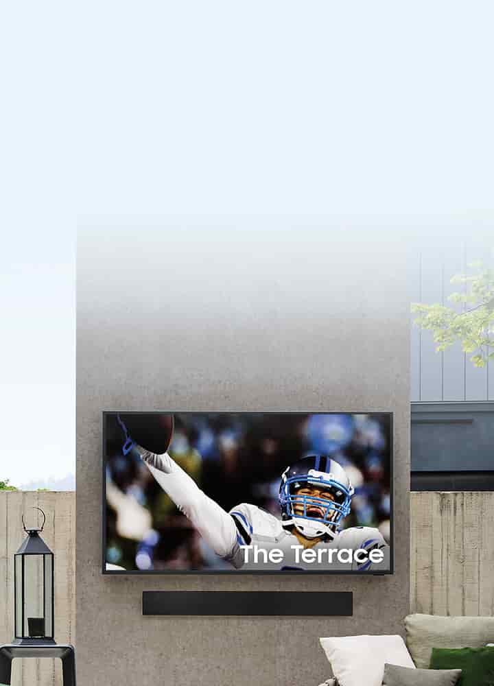 Your game day party upgrade starts here with The Terrace QLED 4K Full Sun.