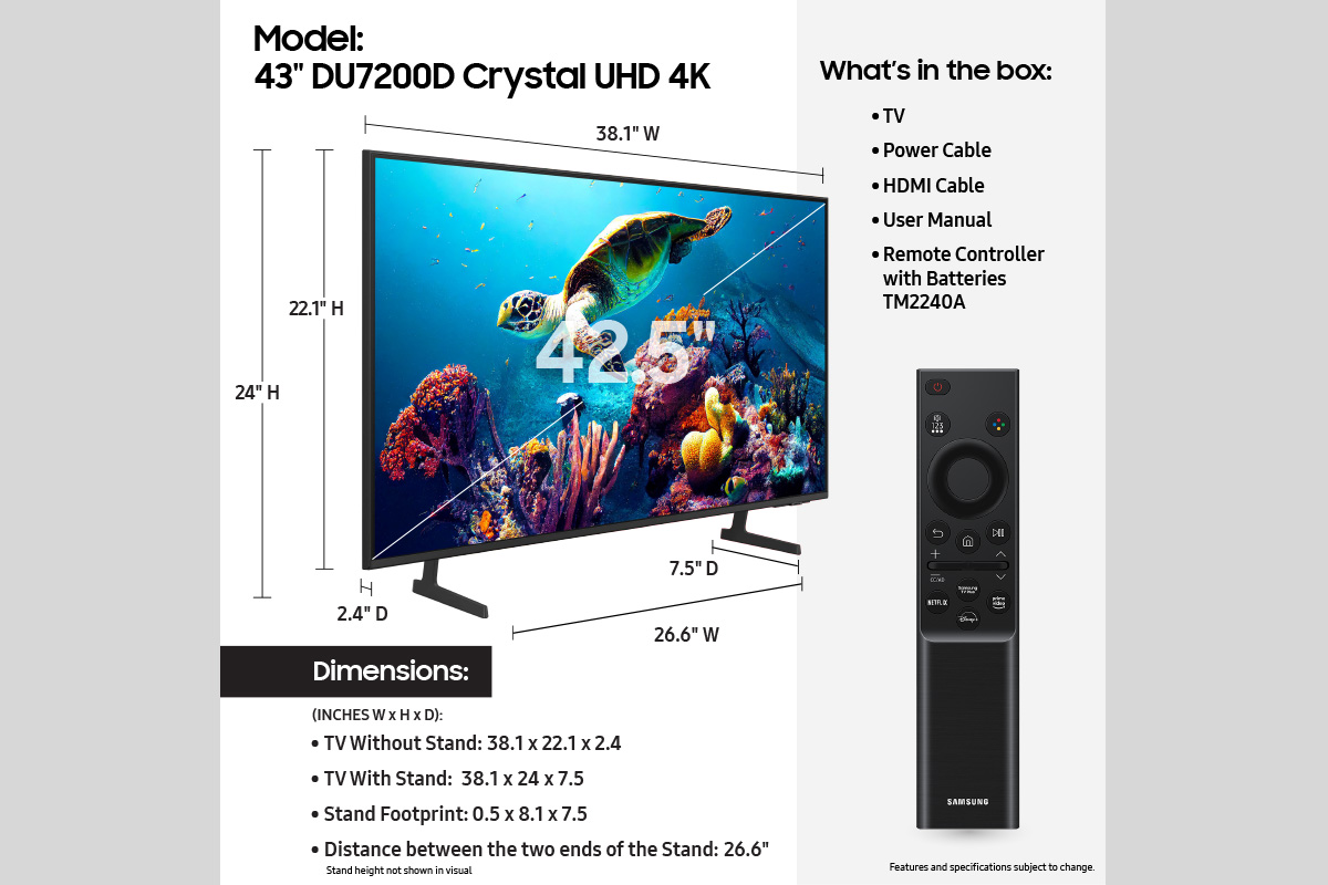 Thumbnail image of 43” Class Crystal UHD DU7200D