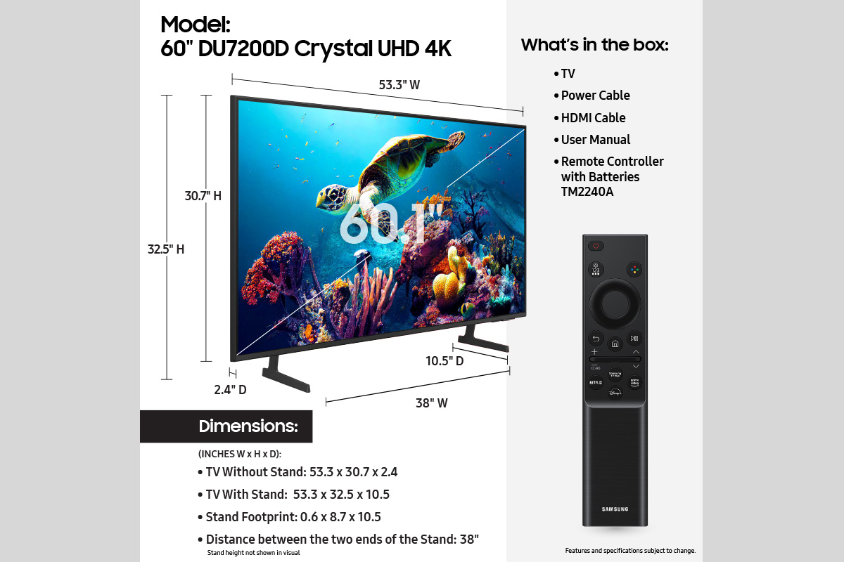 Thumbnail image of 60” Class Crystal UHD DU7200D