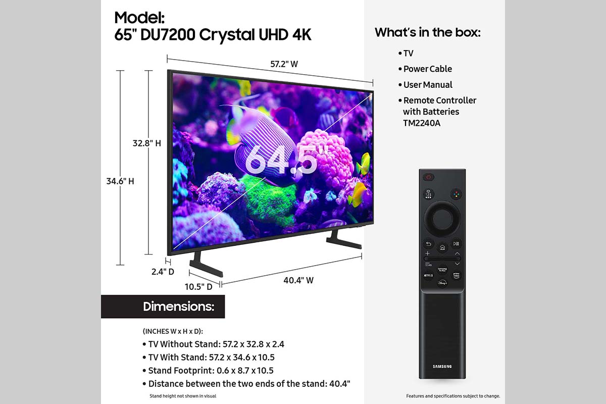 65" Class Crystal UHD DU7200