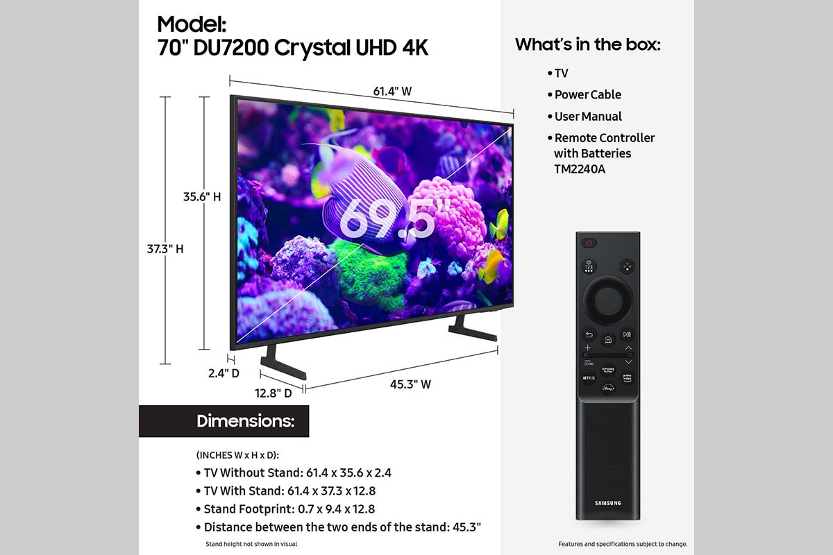 70" Class Crystal UHD DU7200 | Samsung US
