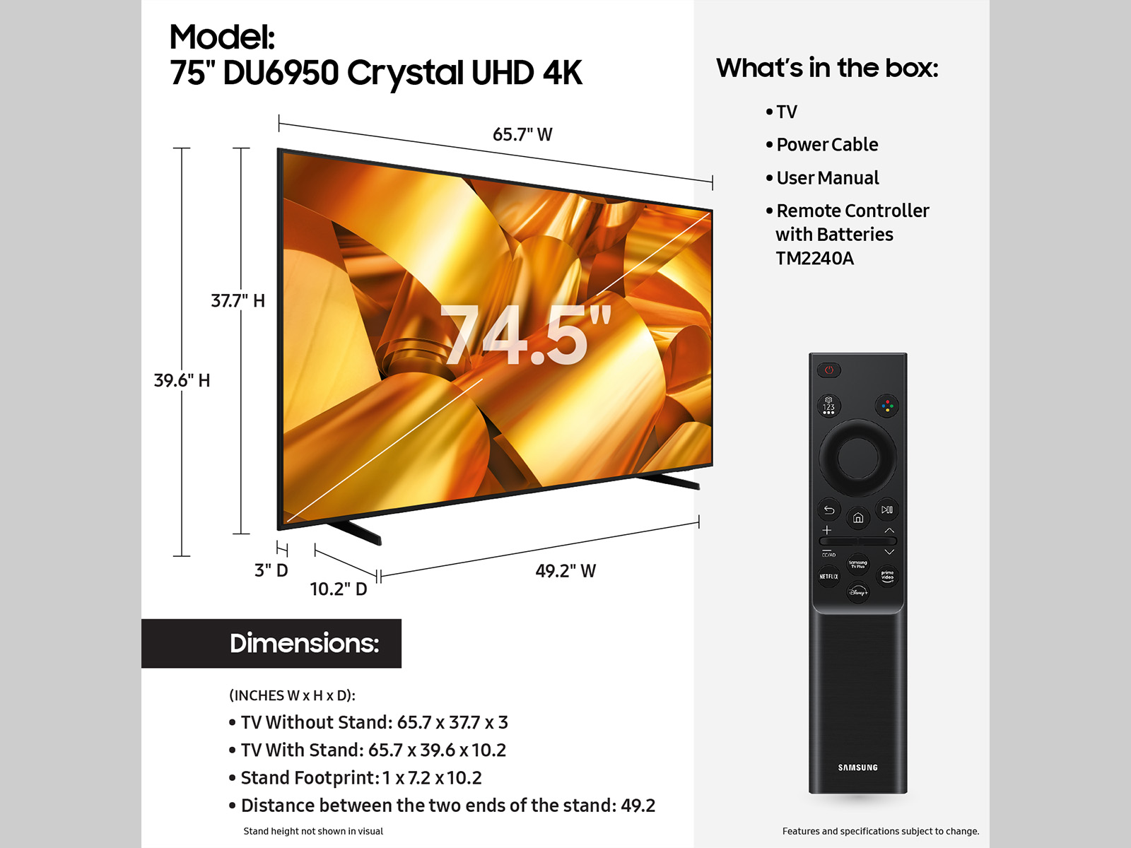 Thumbnail image of 75” Class Crystal UHD DU6950