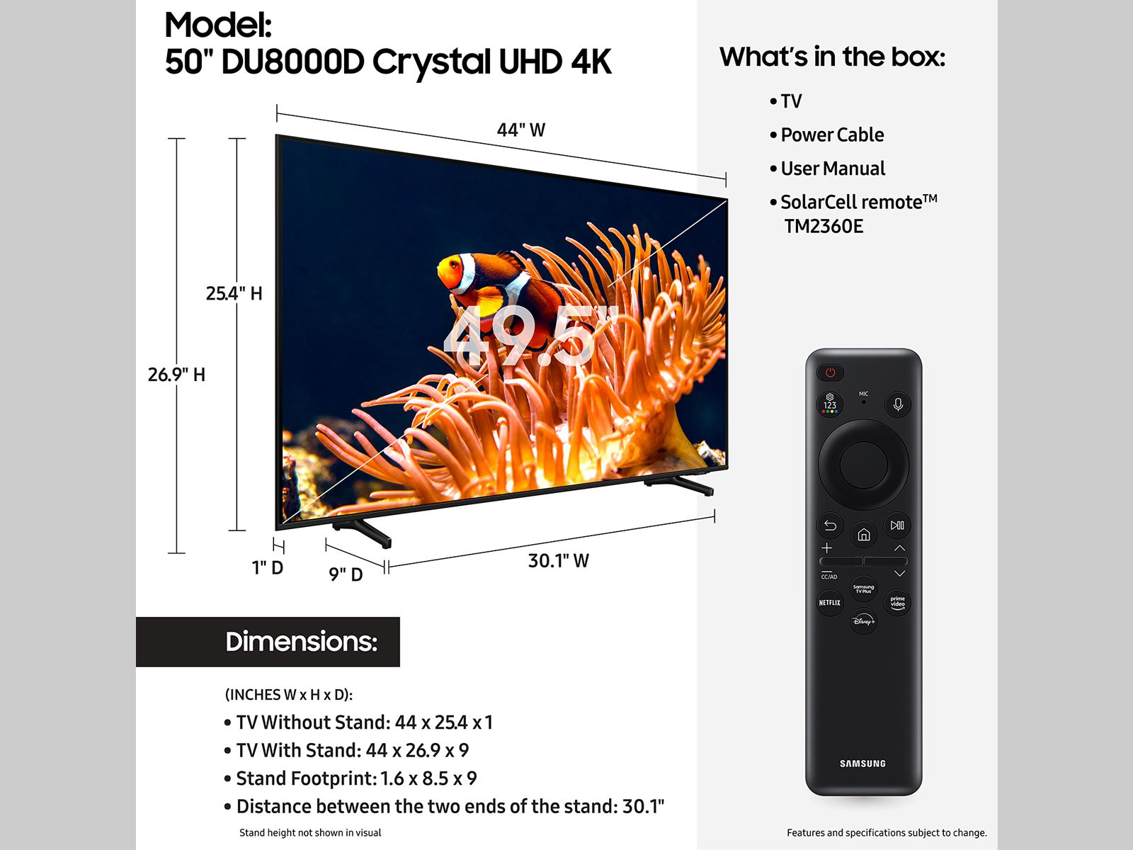 50” Class Crystal UHD DU8000D