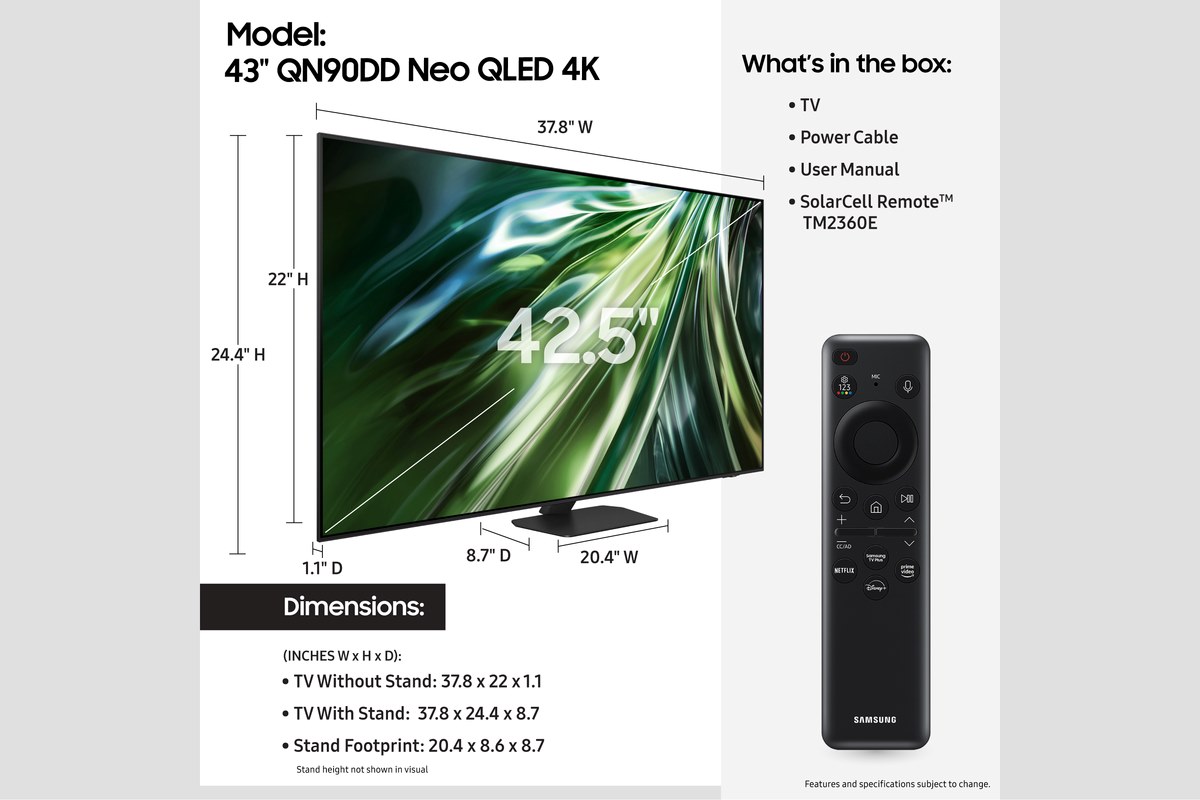 Thumbnail image of 43” Class Samsung Neo QLED 4K QN90DD