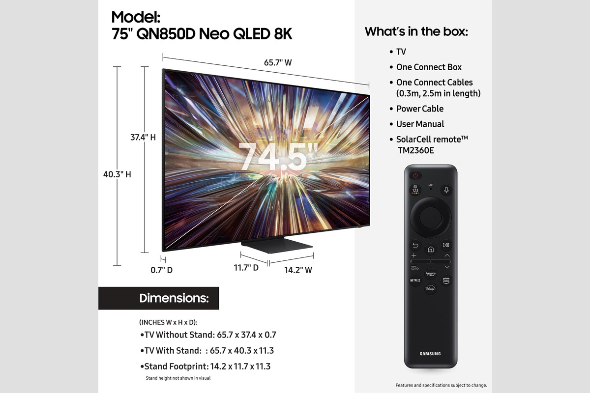 Thumbnail image of 75” Class QN850D Samsung Neo QLED 8K