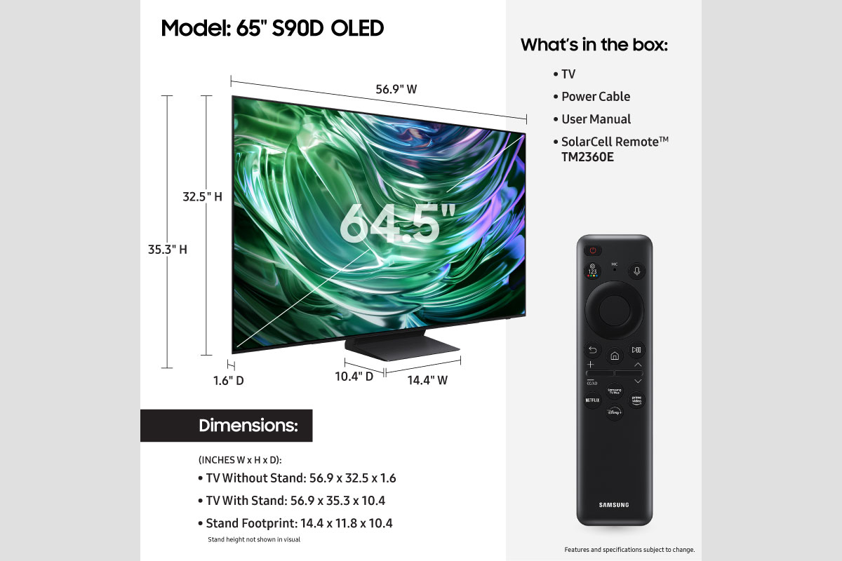 65" Class OLED S90D | Samsung US