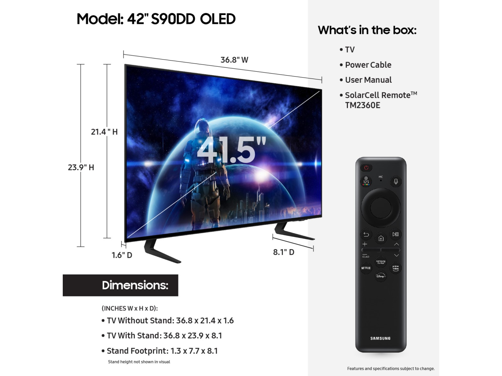 Thumbnail image of 42” Class OLED Gaming TV S90DD