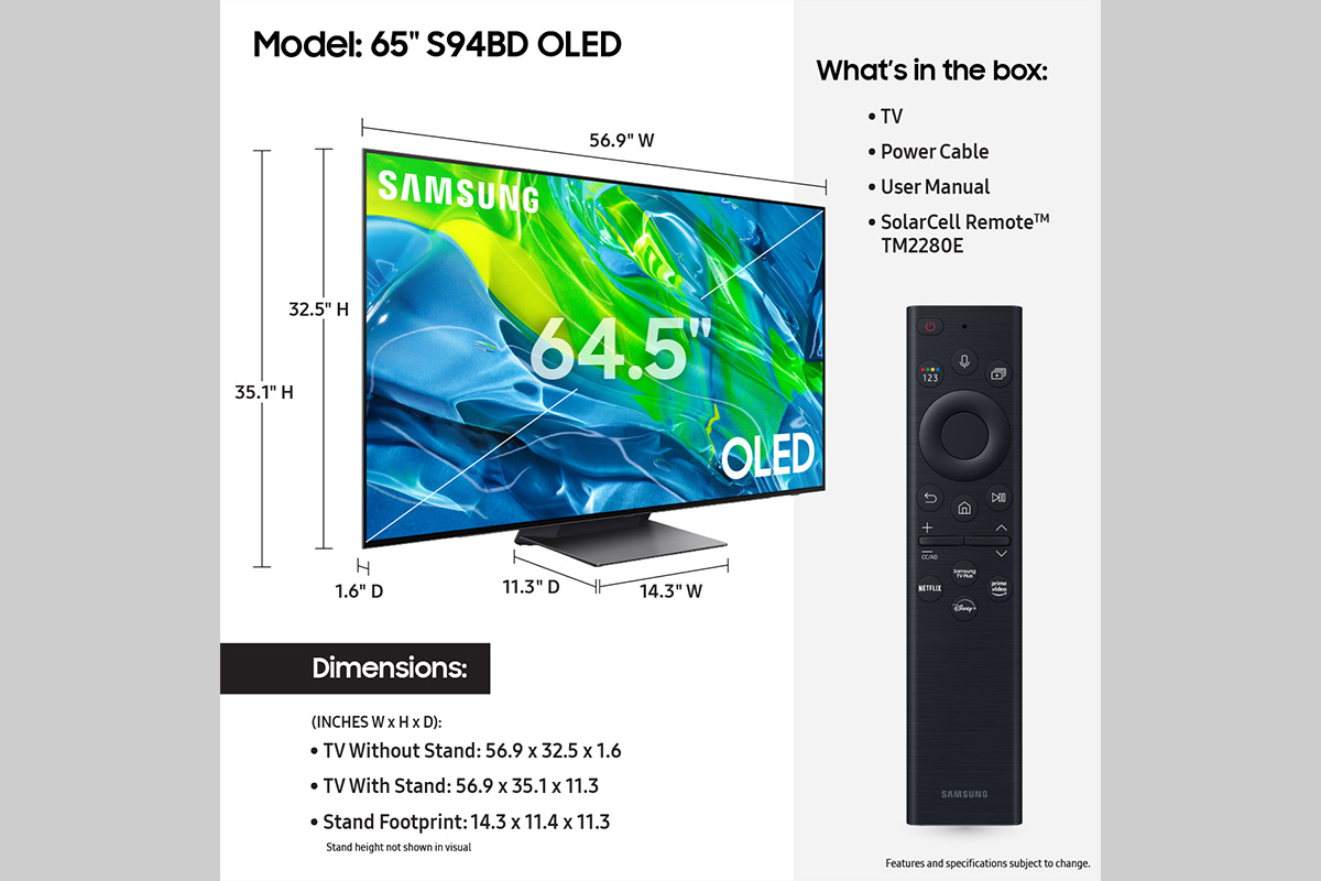 65-Inch Class OLED S94BD 4K Smart TV (2023)