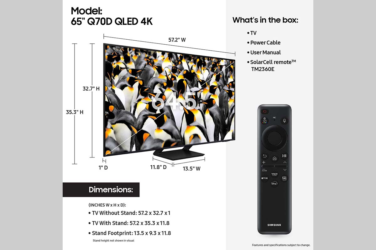 65" Class QLED 4K Q70D