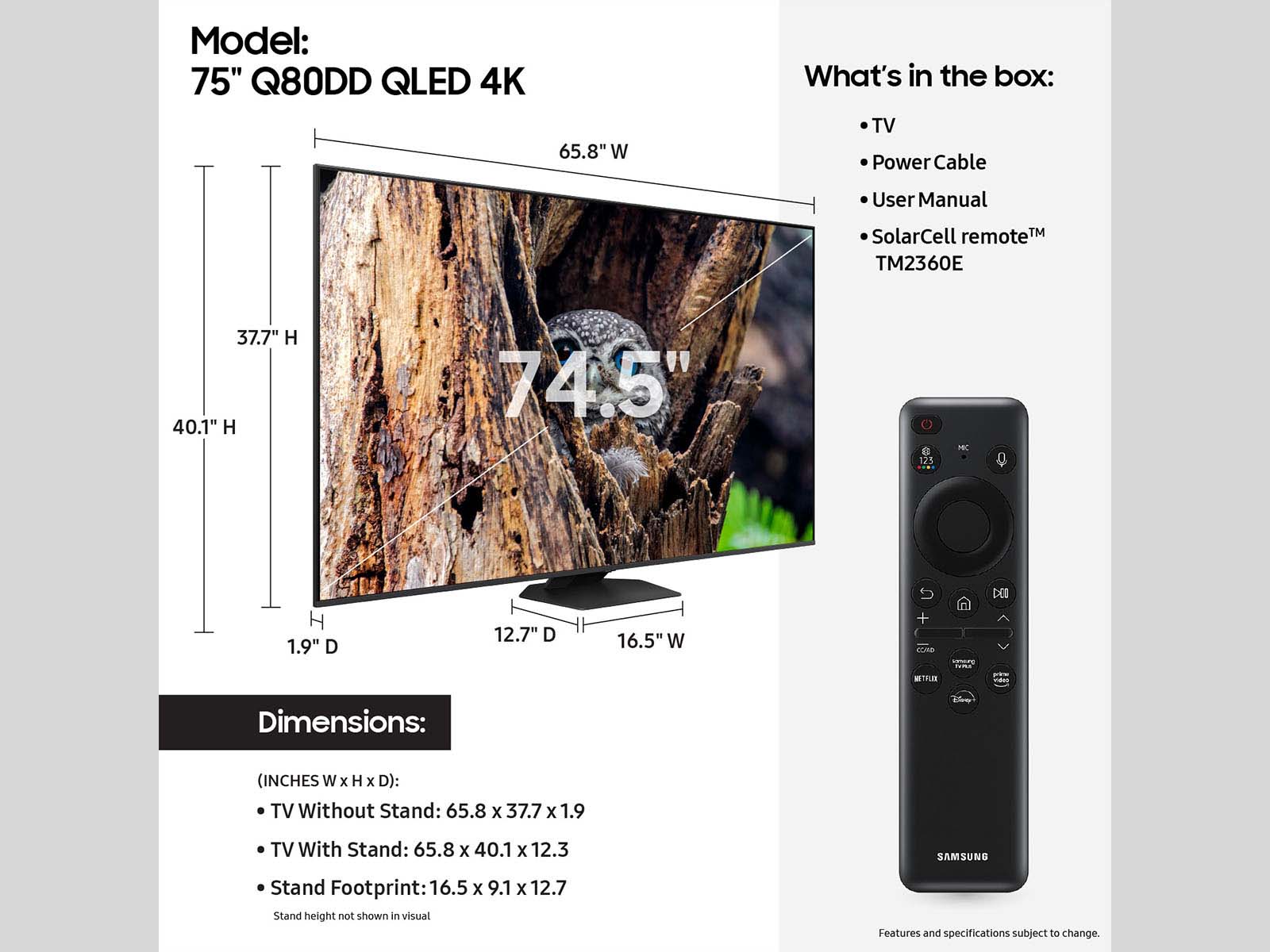 Thumbnail image of 75” Class QLED 4K Q80DD