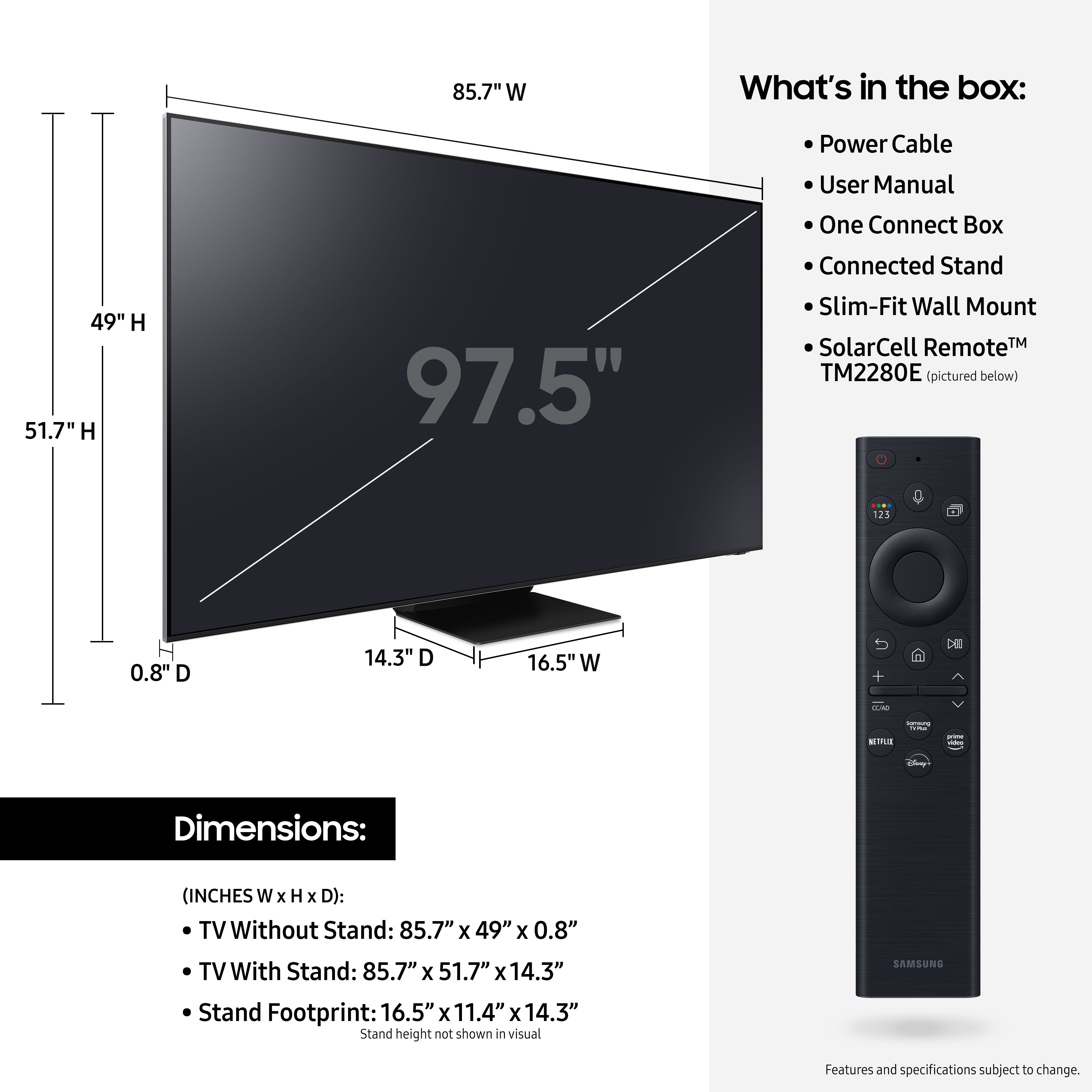 Samsung 98 Inch QLED 4K Smart TV 2023 with 3.1.2ch Soundbar White  887276747521