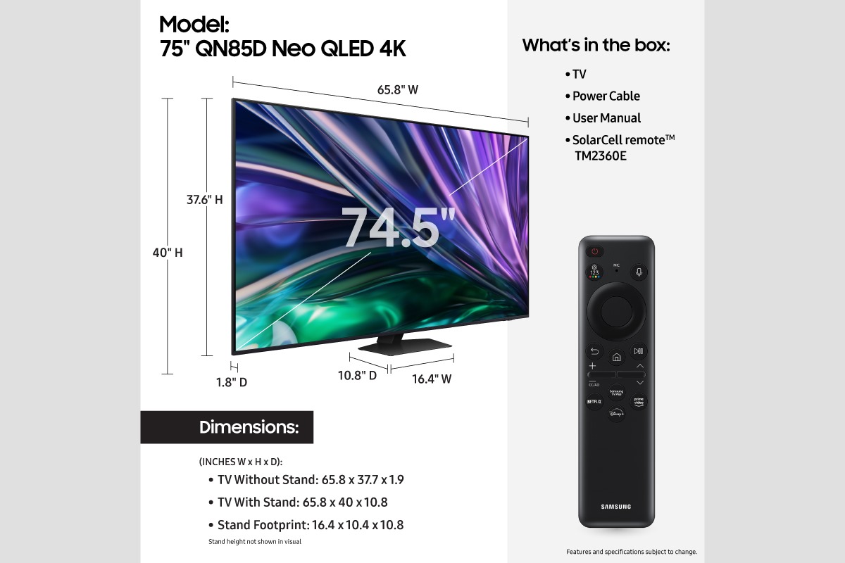 Thumbnail image of 75” Class Samsung Neo QLED 4K QN85D