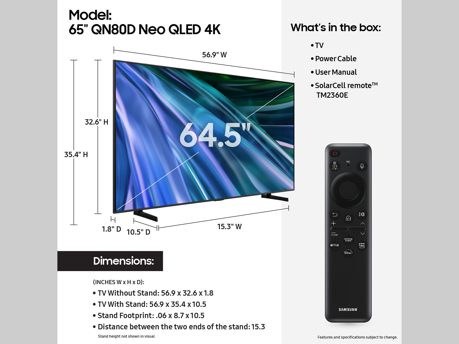 Thumbnail image of 65” Class Samsung Neo QLED 4K QN80D