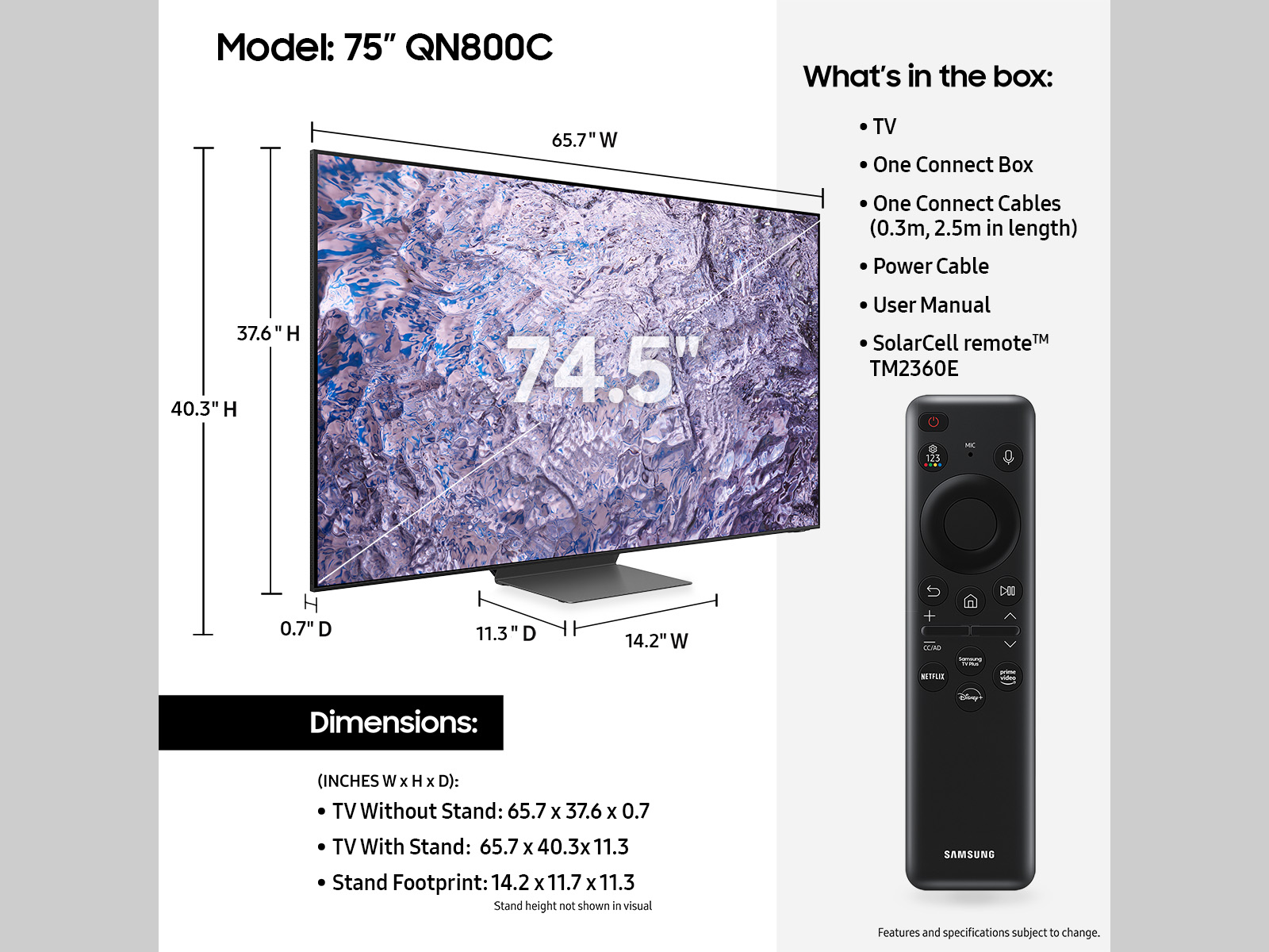  Samsung 75-in QN900B Neo QLED 8K Smart TV (2022) -  QN75QN900BFXZA