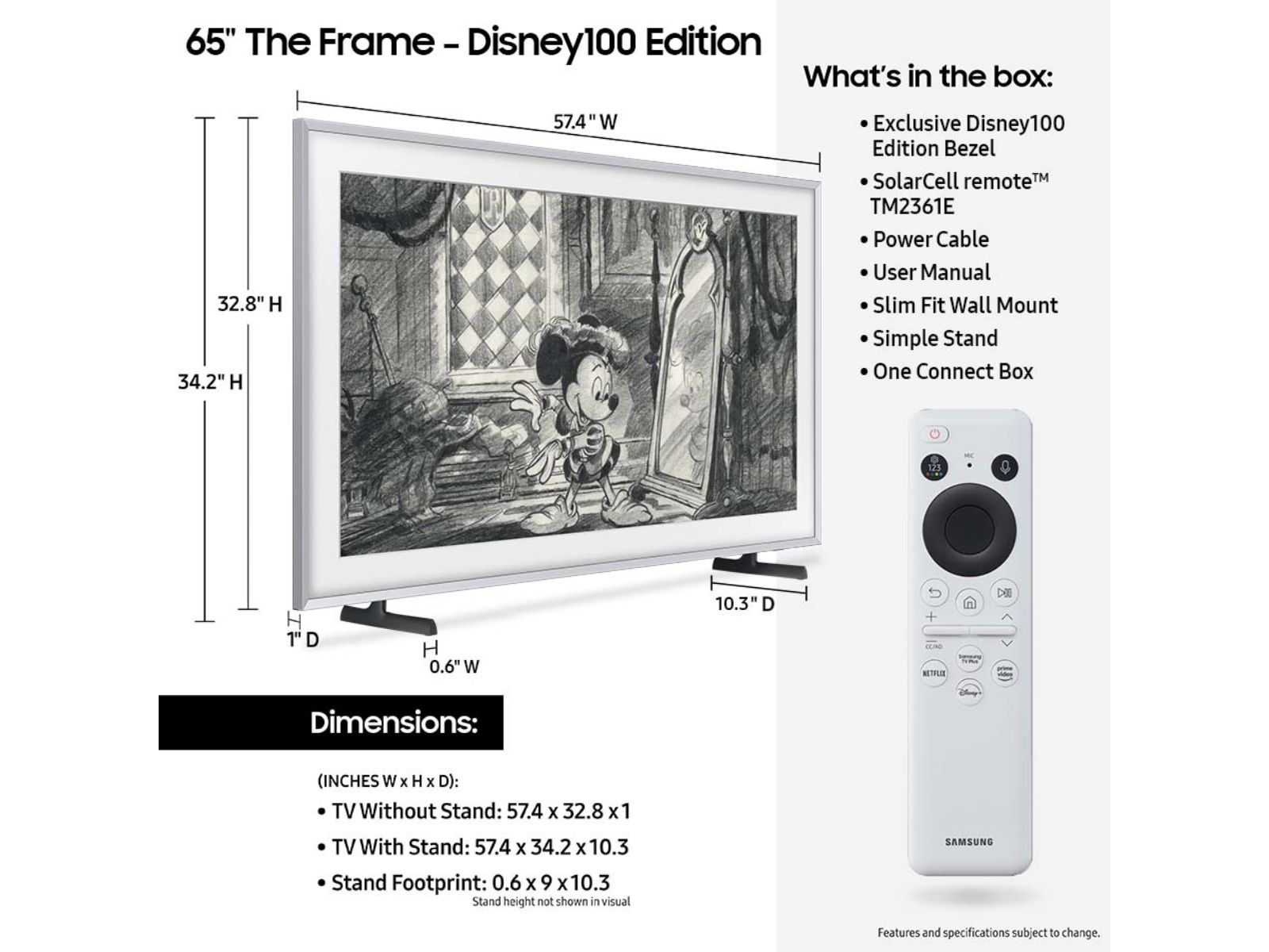 Achat TV The Frame Disney100 Edition 2023 65 - 65LS03BS